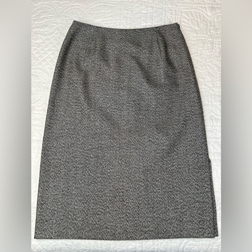 Vintage 90s Valentino Miss V Grey Lana Wool Silk Skirt Women’s Size 4